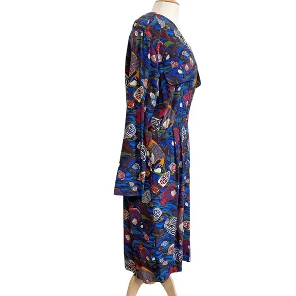 Vintage 90s Gillian tropical fish print dress - Picture 3 of 11